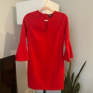 Express Red Mini Dress w/ Flared Sleeves